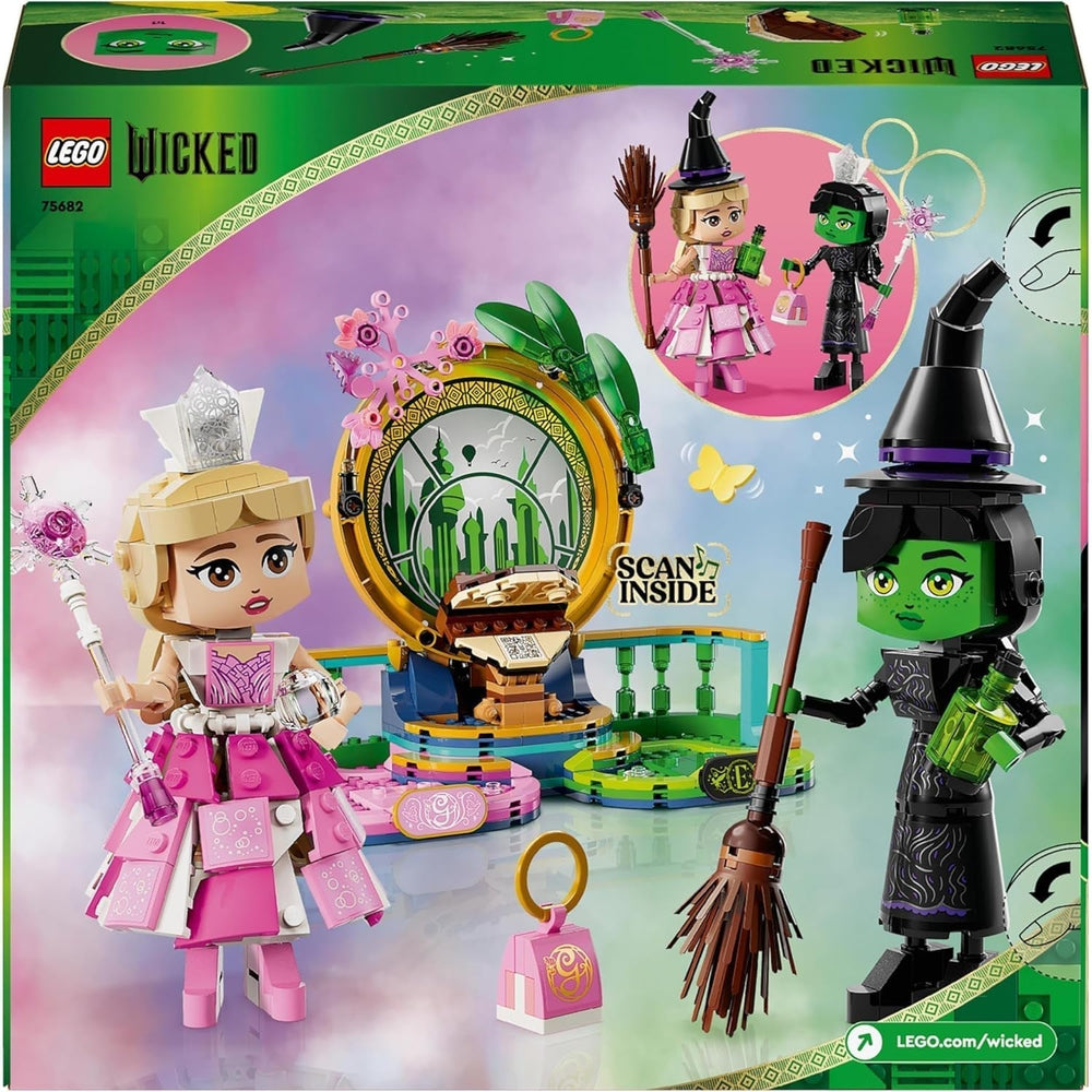 LEGO Wicked Elphaba- und Glinda-Puppen – Hexen von Oz-Sammelfigurenspielzeug – kreatives Geschenk für Mädchen über 10 und Fans des Films – 75682 Bausätze Besuchen Sie den LEGO-Store