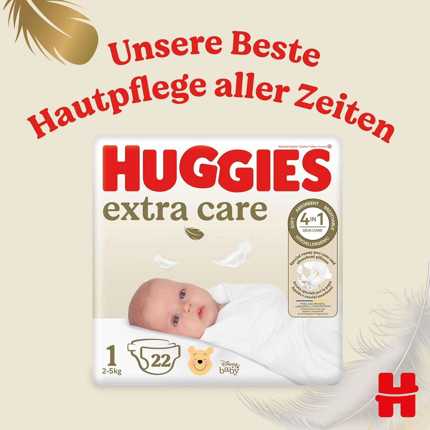 Scutece Huggies pentru nou-născuți nou-născuți mărimea 1, cutie pentru jumătate de lună Mama si Copilul Naty Shop