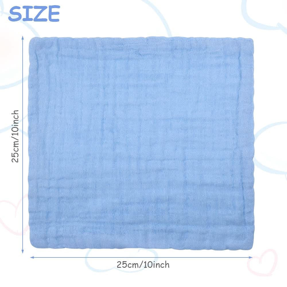 Baby-Musselin-Handtücher, Packung mit 8 saugfähigen Handtüchern aus Bio-Baumwolle, 25 x 25 cm. Mutter und Baby Naty Shop