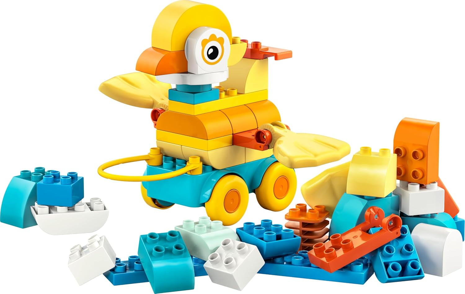 LEGO DUPLO Town Tiere auf Rädern 3-in-1-Set – Montessori Spielzeug zum Bauen von Ente, Fisch oder Hund mit Rädern und Ziehgriff – Geschenk für Mädchen und Jungen ab 2 Jahren – 10448