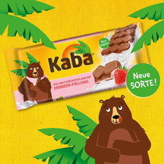 Kaba Milchschokolade mit Erdbeercreme, gefüllte Tafelschokolade, 90g-Riegel, zartschmelzende Schokolade mit fruchtiger Erdbeercreme und Kaba-Originalgeschmack (2er-Pack)