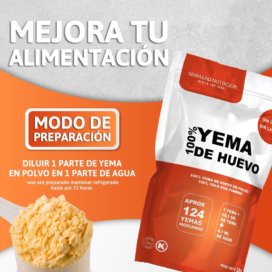 Serman Nutricion Bio Eigelbpulver – glutenfrei, laktosefrei