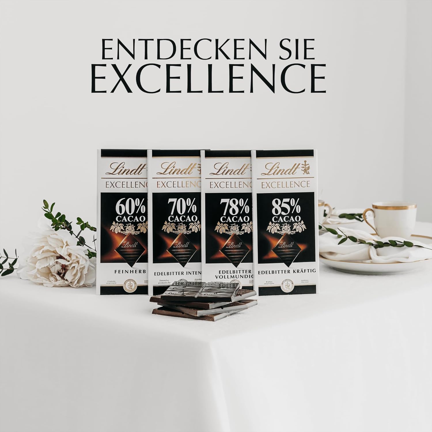 Lindt Excellence 78 Prozent Kakaoriegel – veganer Riegel mit Kakaointensität und Persistenz, 100 g, ideales Geschenk