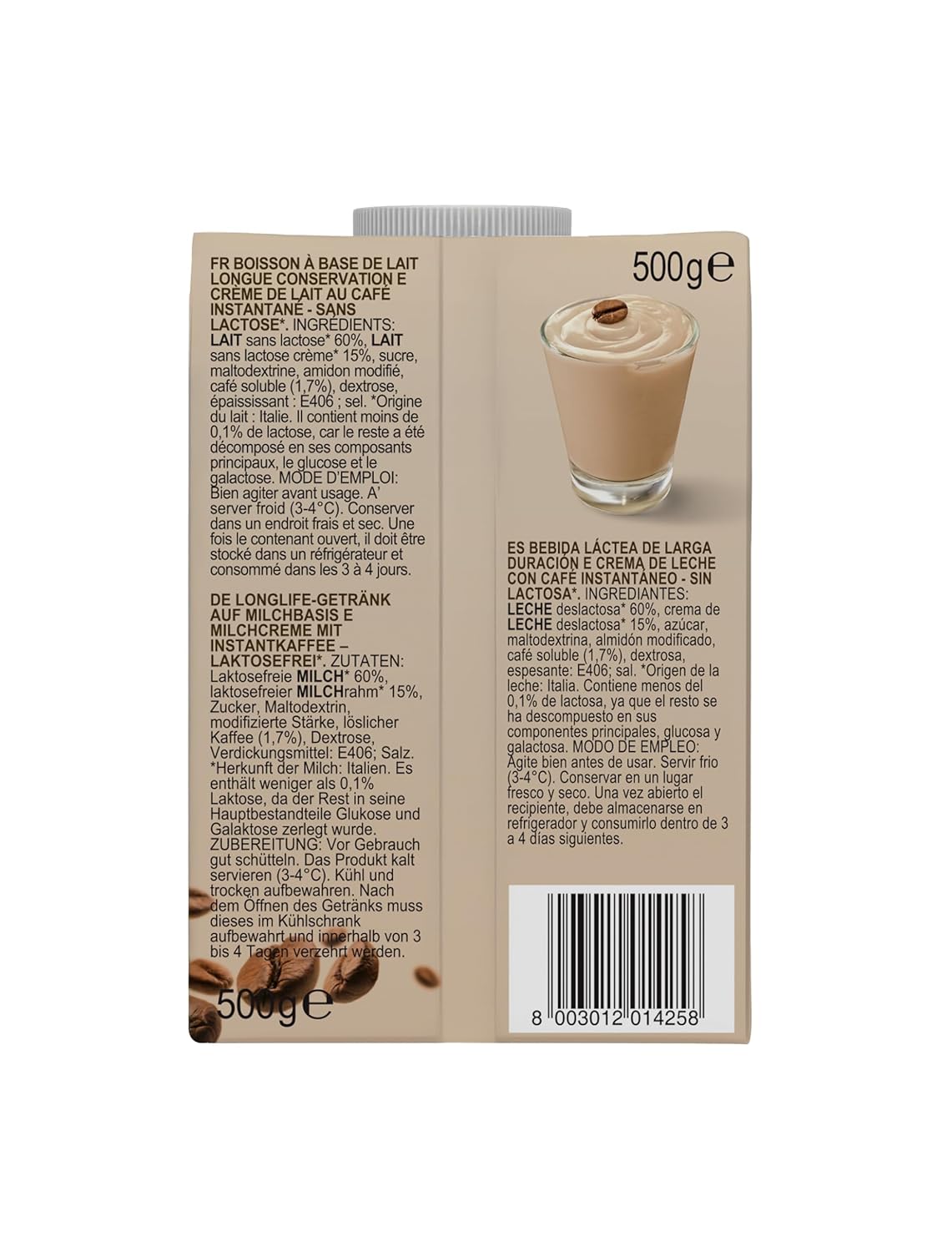 Gimoka Cream Caffè Latte Laktosefrei Glutenfrei Ohne Konservierungsstoffe