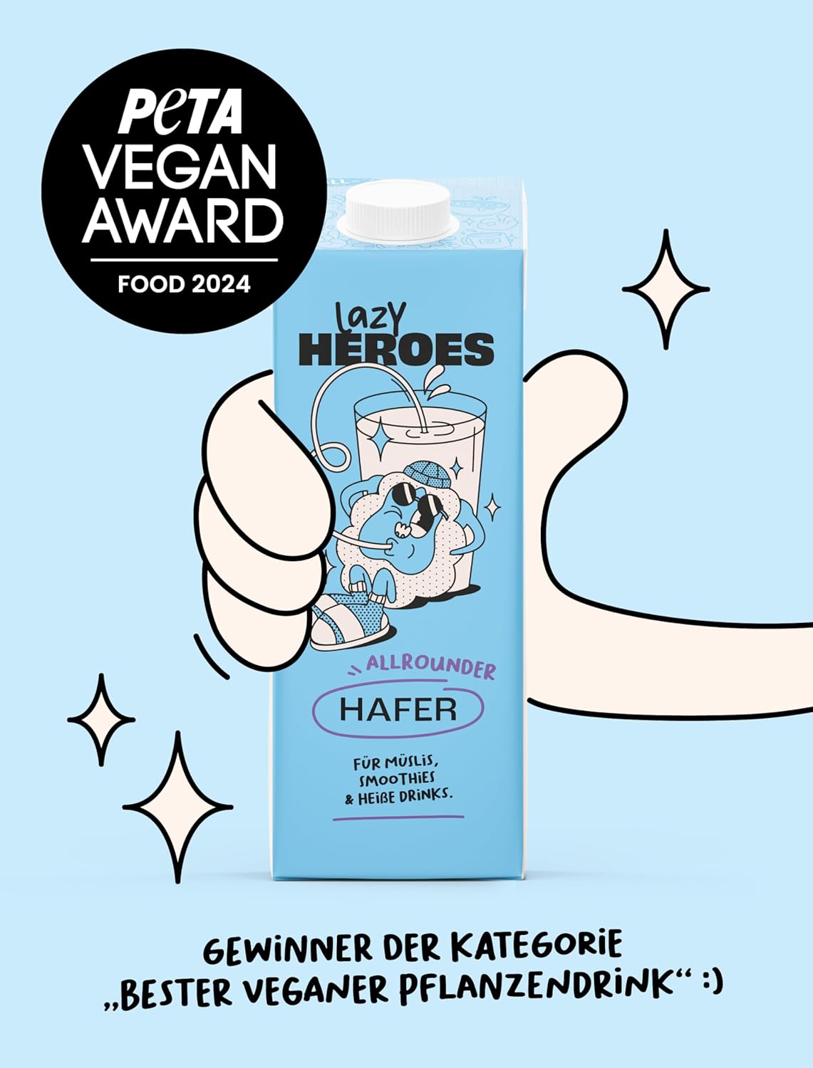 Lazy Heroes Hafer Vegetarisches Hafergetränk, glutenfrei, mit Vitamin D