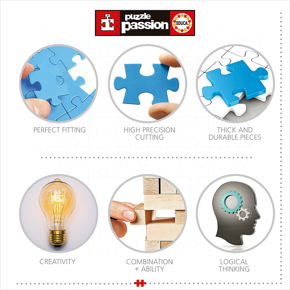 Educa - Puzzle 1000 Teile für Erwachsene | Weltwunder, 1000-teiliges Puzzle für Erwachsene und Kinder, Touristenattraktionen, Weltkarte. Puzzle für Erwachsene ab 14 Jahren (19022) Puzzle Naty Shop