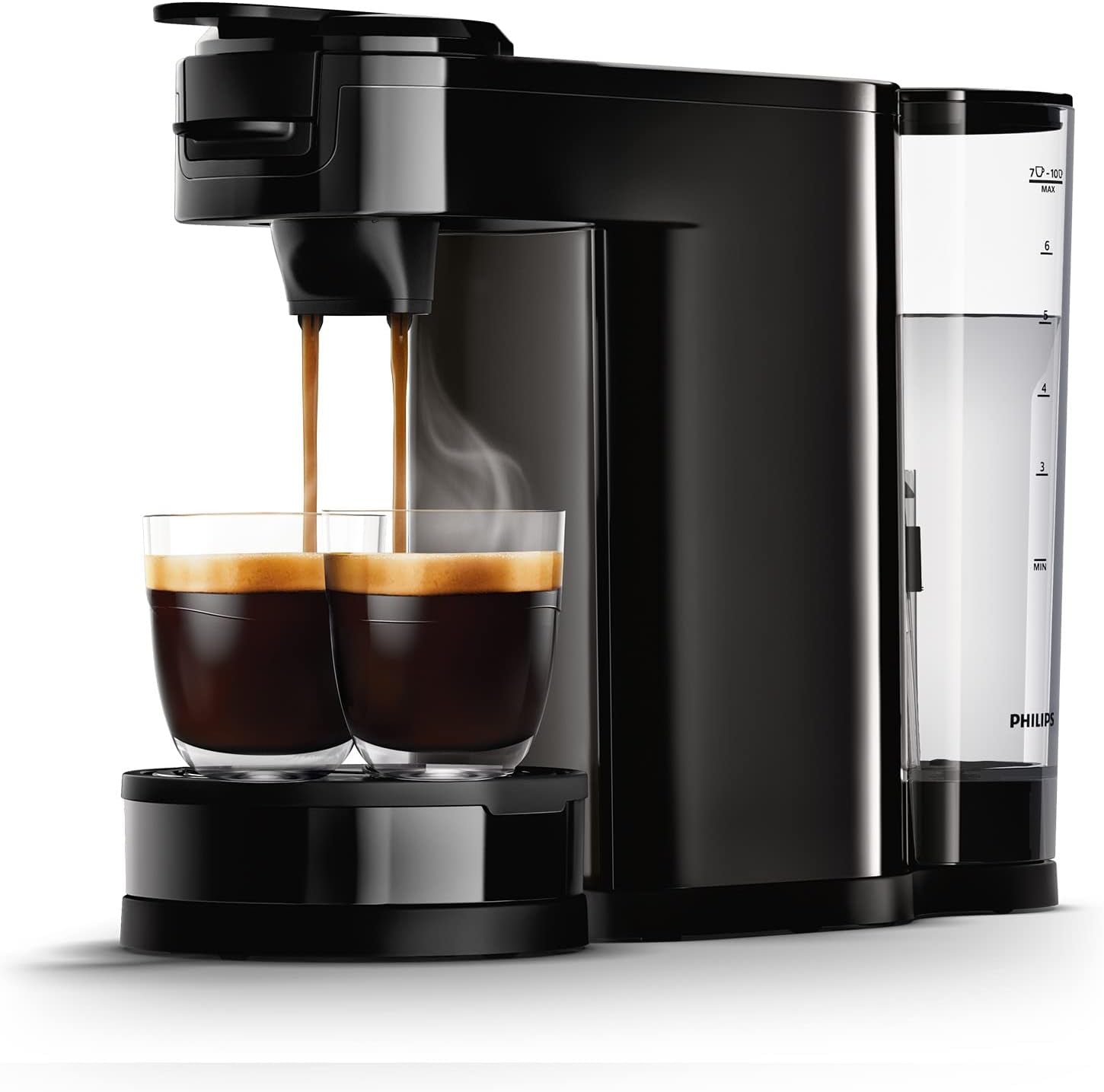 Espressor cu filtru și pad PHILIPS Senseo Switch, tehnologie de preparare 2 în 1, rezervor de apă de 1 litru, 7 căni într-o singură preparare, negru piano (HD6592/64)