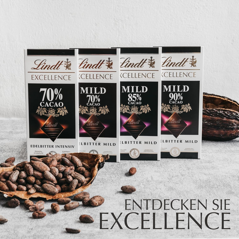 Lindt-Schokolade | EXCELLENCE Mild Stick 70 % | 100g | Milde dunkle Schokolade mit intensivem Kakaogeschmack | Veganer Schokoriegel