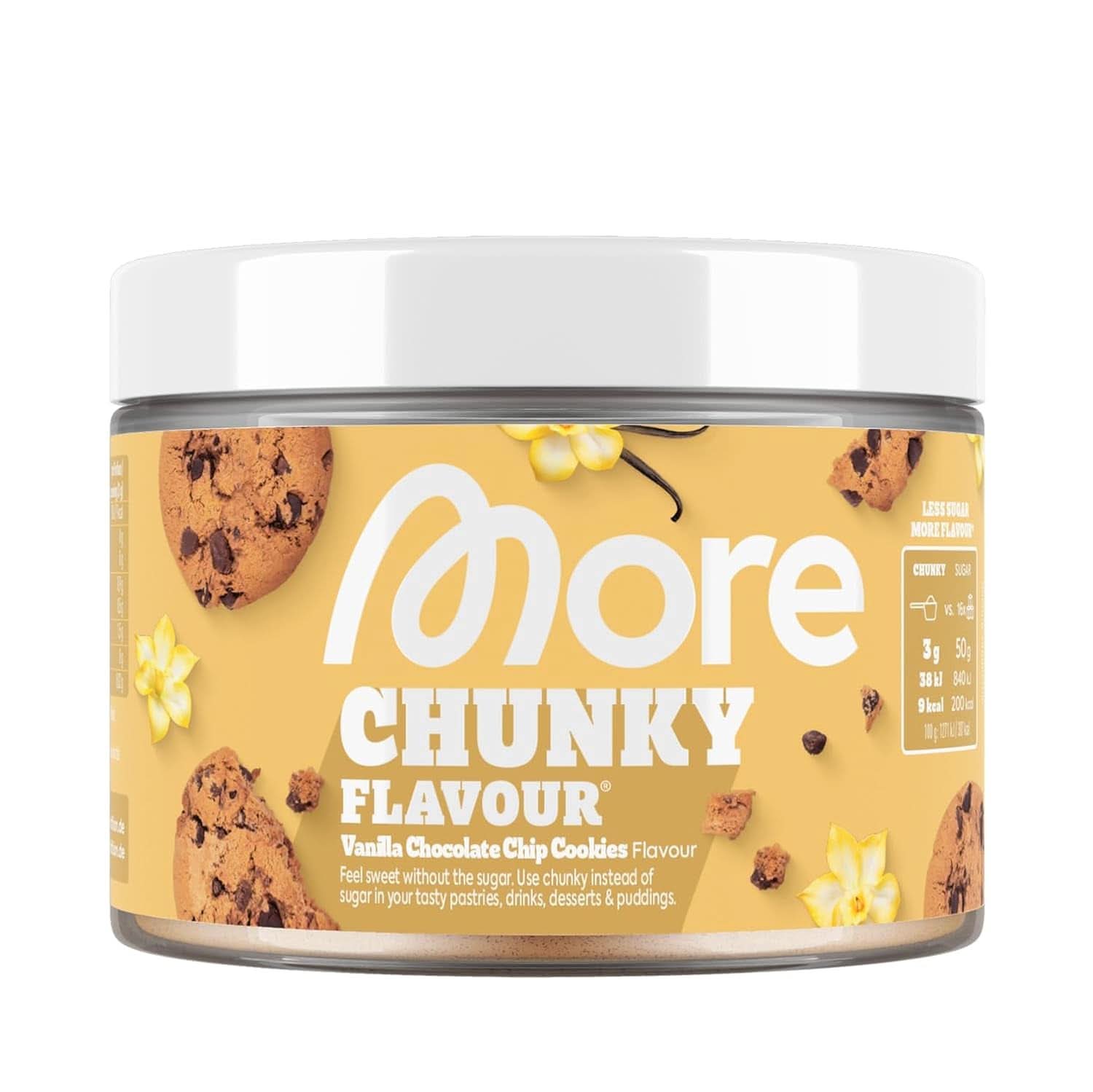 MEHR Chunky Flavour, Blueberry Cheesecake, Aromapulver zum Süßen mit Inulin und Laktase, 150 Gramm Naty Shop Sweeteners 250 Gramm Schokoladen- und Vanillekekse
