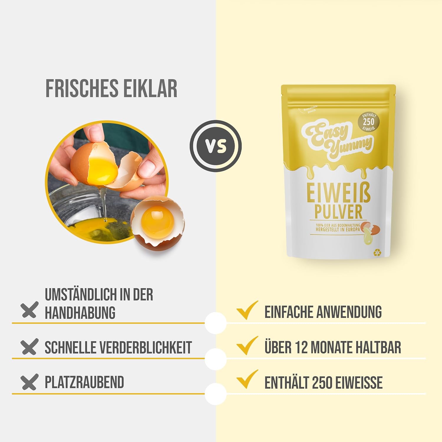 Einfach leckeres 100 % Eiweißpulver zum Kochen und Backen