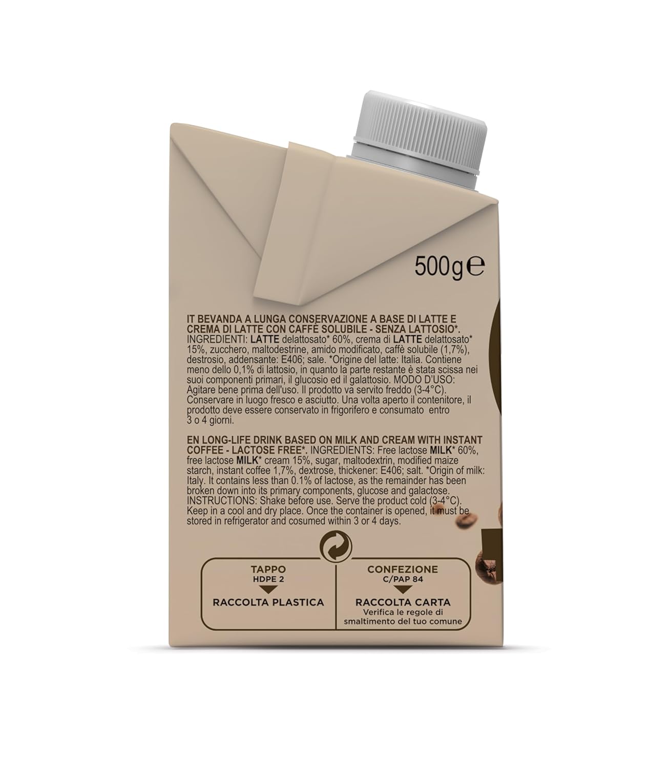 Gimoka Cream Caffè Latte Laktosefrei Glutenfrei Ohne Konservierungsstoffe