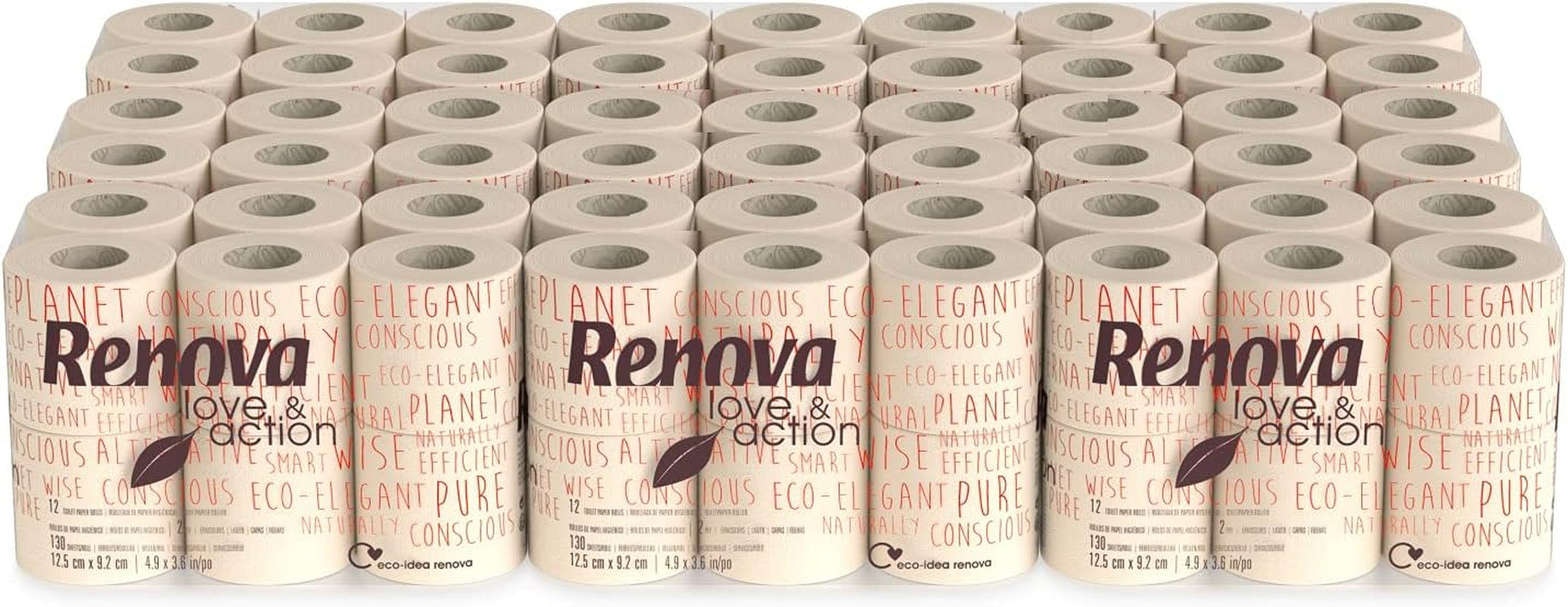 Hârtie igienică Renova Love & Action, Beiger Pachet 9 X 12 Rollos-: 108