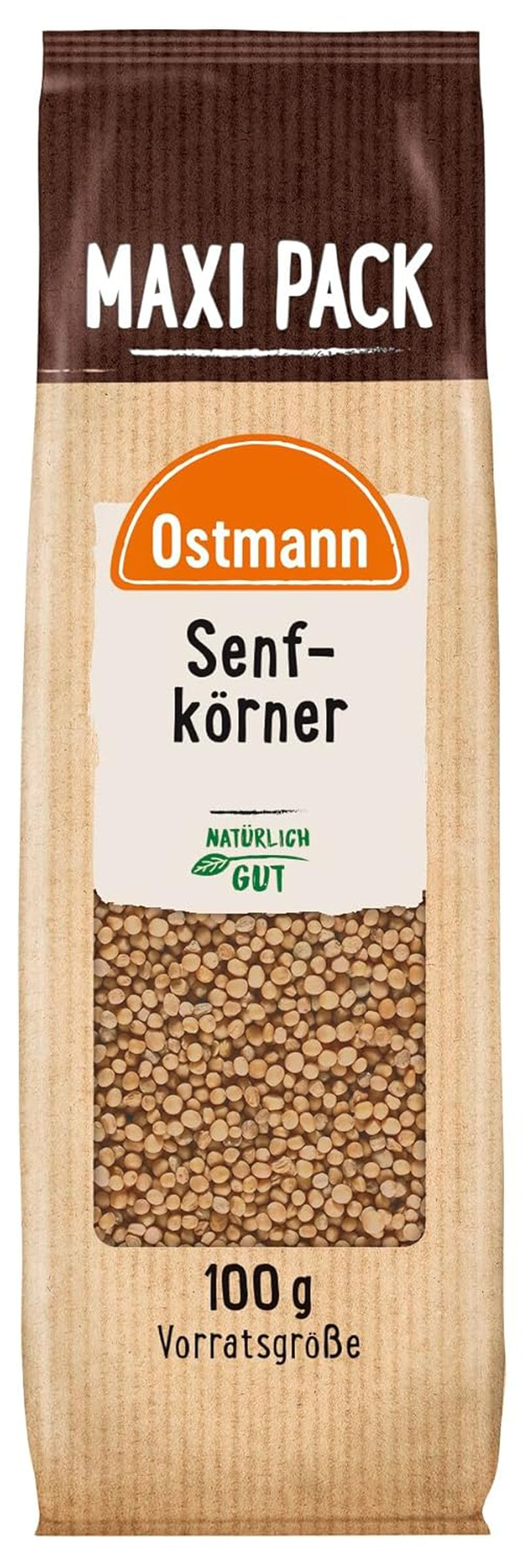 Ostmann Gewürze - Senfkörner ganz | Ideal zum Verpacken von Obst und Gemüse 100 g im Vorteilsbeutel
