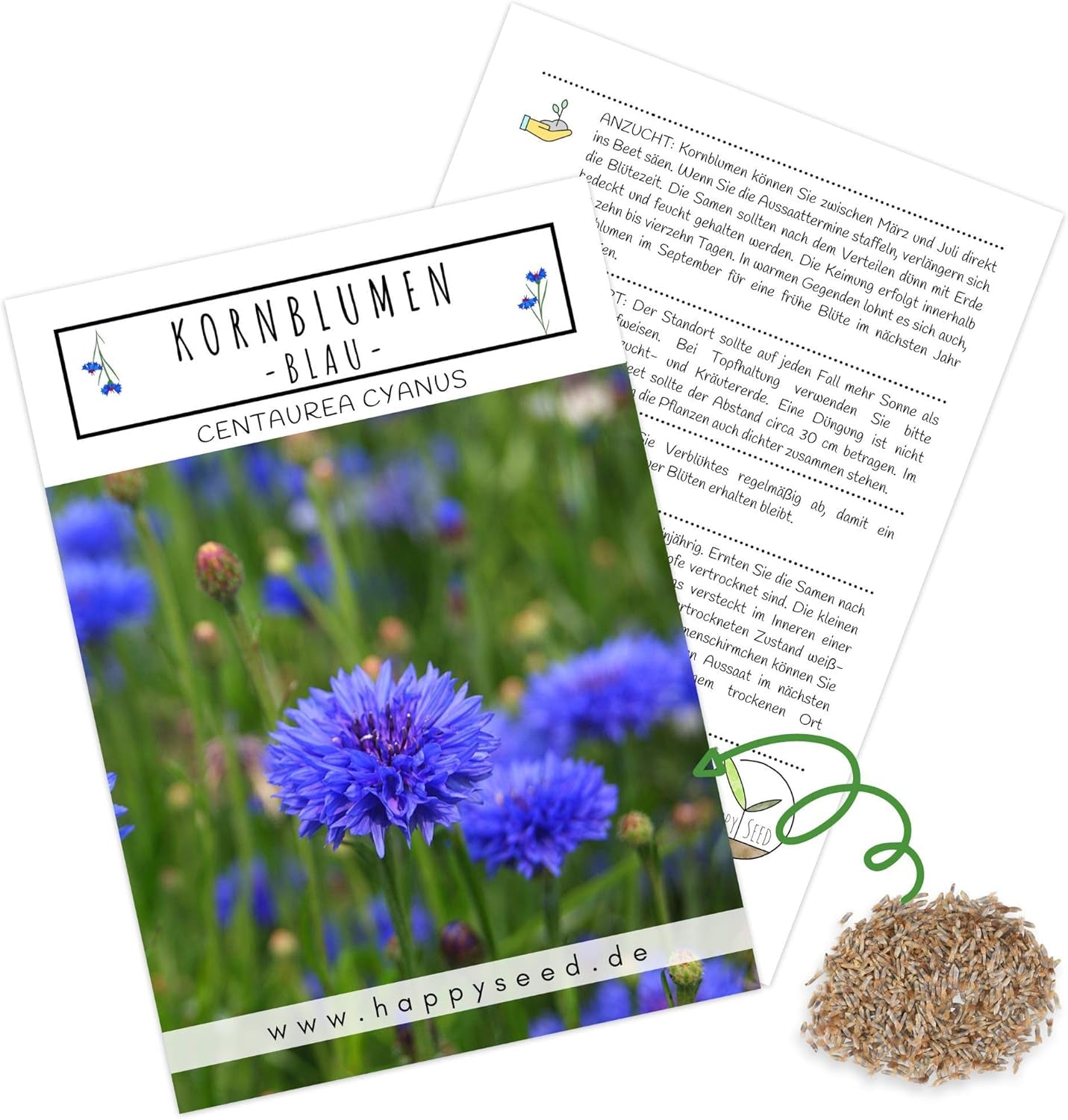 Centaurea cyanus Samen – Wunderschöne und lebendige Blüten mit langer Blütezeit für eine bunte Blumenwiese (Mischung, 1000 Samen, 80 cm)