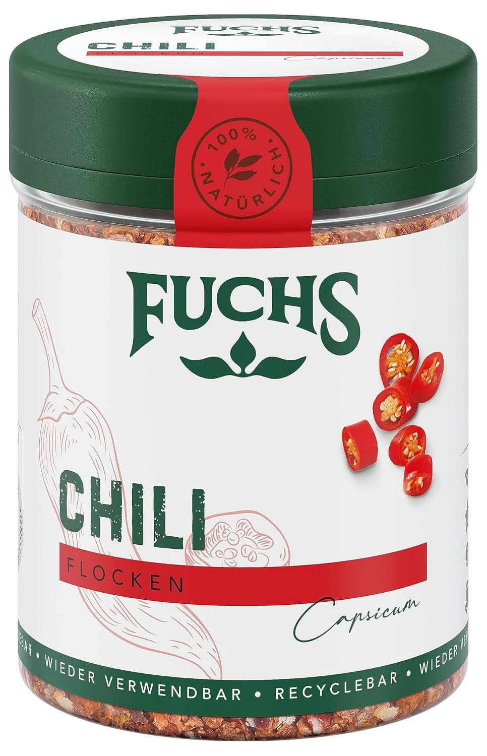Fuchs Fulgi de chilli, 50 grame Condimente Naty Shop