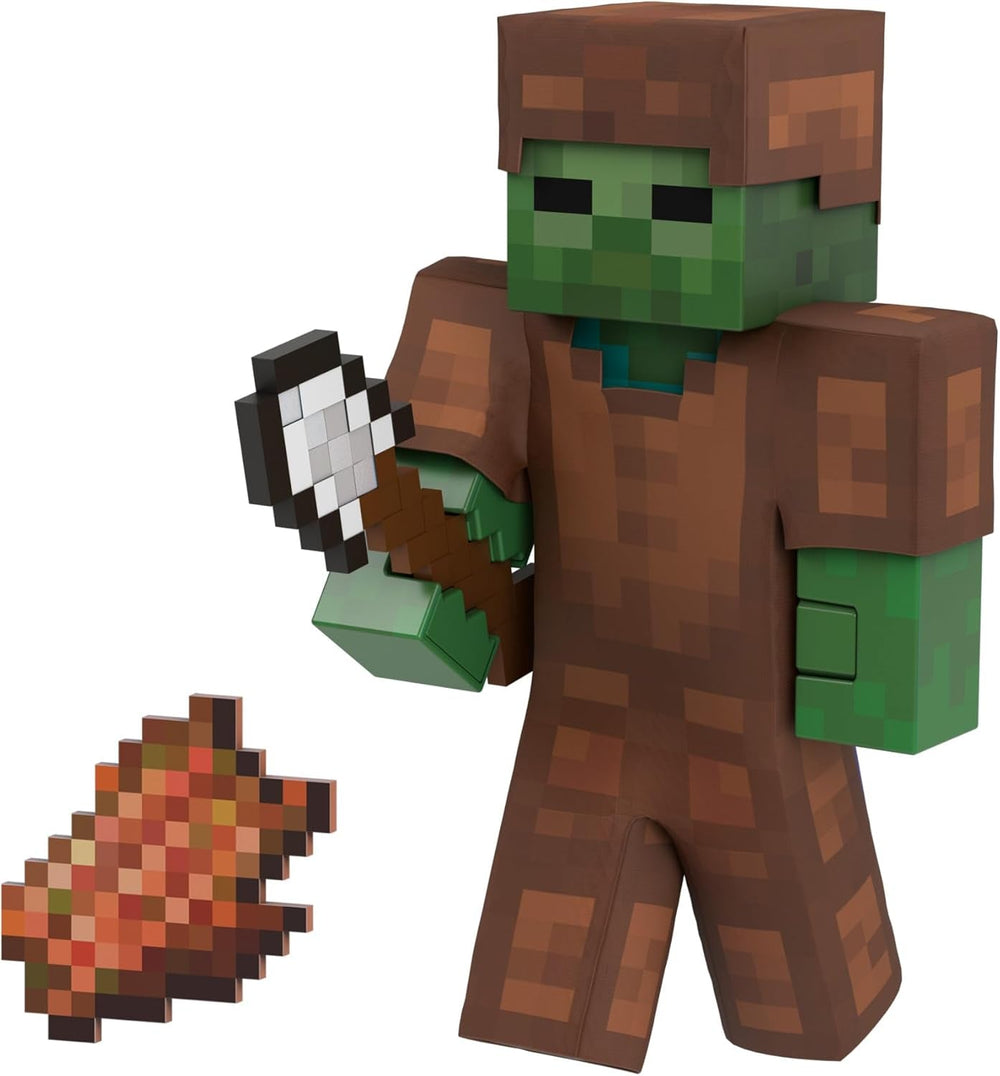Mattel Minecraft Diamond Level Steve figurină de acțiune cu 3 accesorii, figurină de colecție, figurină la scară reală de aproximativ 14 cm și design pixelat HXM84 Action figures Naty Shop Zombie