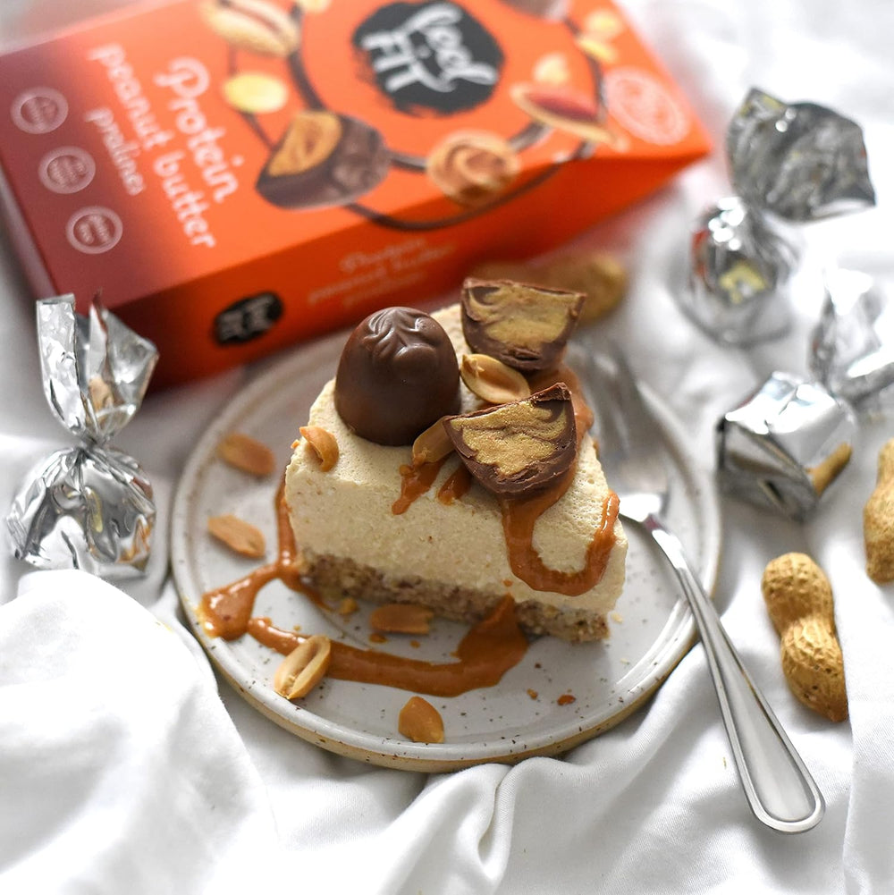 Feel FIT Erdnussbutter-Protein-Pralinen in hochwertiger Milchschokolade, ohne Zuckerzusatz, 17 % Protein, glutenfrei, 66 g (1 Packung)