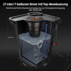 Spider Farmer DWC Hydrokultur-Anbausystem, 27 l/7 Gallonen, Tiefwasseranbau, neues dreieckiges Deckeldesign, zirkulierendes Tropf-Gartensystem mit Topf-Tropf-Set, 8-W-Luftpumpe, 2 Eimer