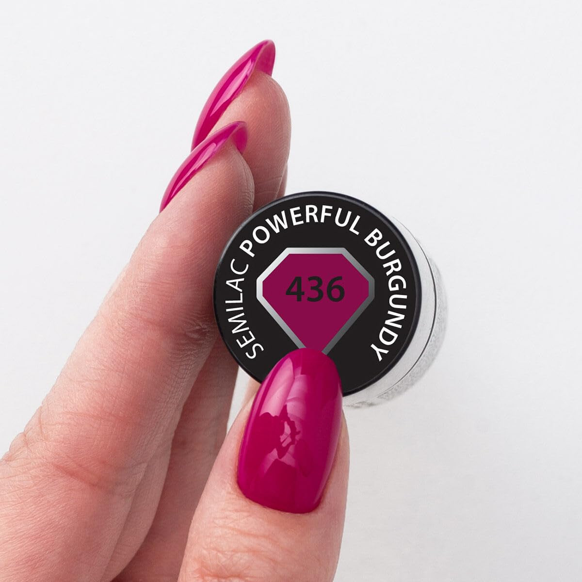 UV-Nagellack Semilac Hybrid 436 Kraftvolles Burgunderrot, 7 ml, Even Better Together-Kollektion