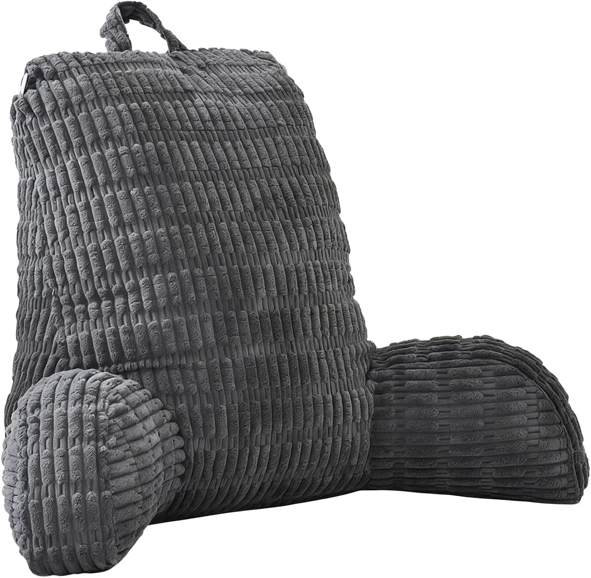 Pernă de citit pentru pat și canapea, pernă de citit cu suport pentru încheietura mâinii, cotiere și suport pentru spate, pernă de spate pentru pat pentru odihnă, relaxare, citit, lucrul la laptop, vizionarea televizorului (gri închis)