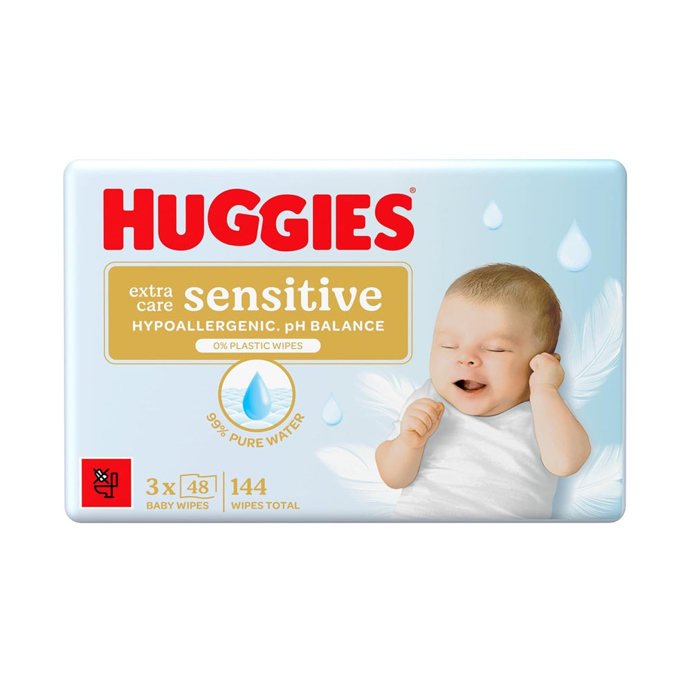 Huggies Pure Extra Care Sensitive Babytücher, 99 % Wasser, plastikfrei, parfümfrei