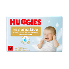 Huggies Pure Extra Care Sensitive Babytücher, 99 % Wasser, plastikfrei, parfümfrei