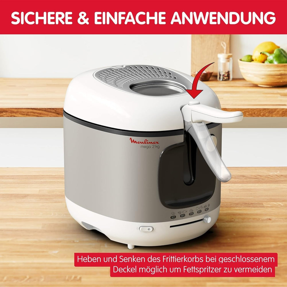 Fritteuse AM4800 Mega 2Kg, Ölfritteuse, Geruchsfilter, 1800 W Haushaltsgeräte Naty Shop