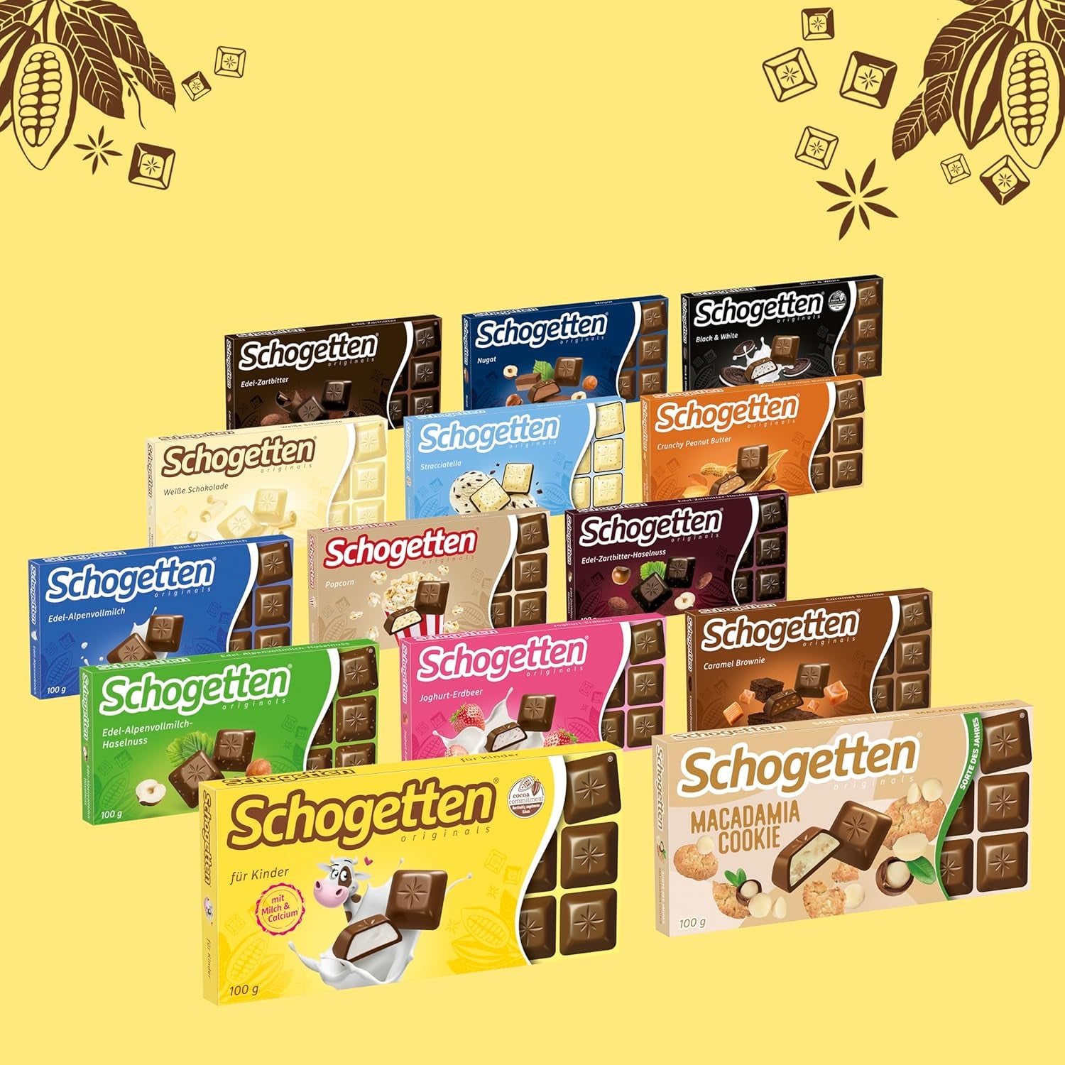 Schogetten für Kinder, Tafelschokolade 100g, Milchschokolade mit cremiger Milchfüllung, praktisch portioniert. Eine Delikatesse. Stück für Stück.