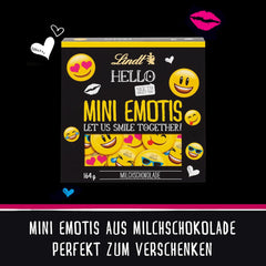 HALLO Mini-Schokoladen-Emoticons | 164 g | Ca. 27 coole Emoticons in verschiedenen Designs, hergestellt aus feinster Vollmilchschokolade | Schokoladengeschenk für Kinder | Zur Dekoration (2er Pack)