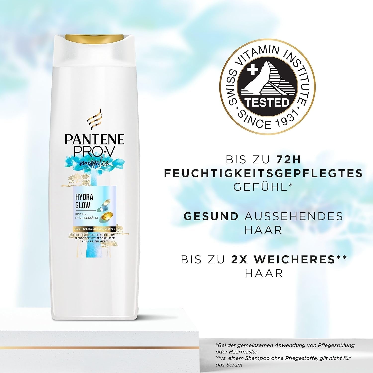 Pantene Pro-V Hydra Glow Feuchtigkeitsspendendes Shampoo mit Biotin für trockenes, strapaziertes Haar Pantene Dusche & Bad