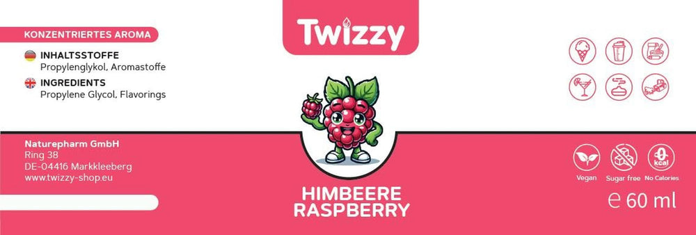 Twizzy, intensiver Himbeergeschmack, 60 Milliliter Arome Naty Shop