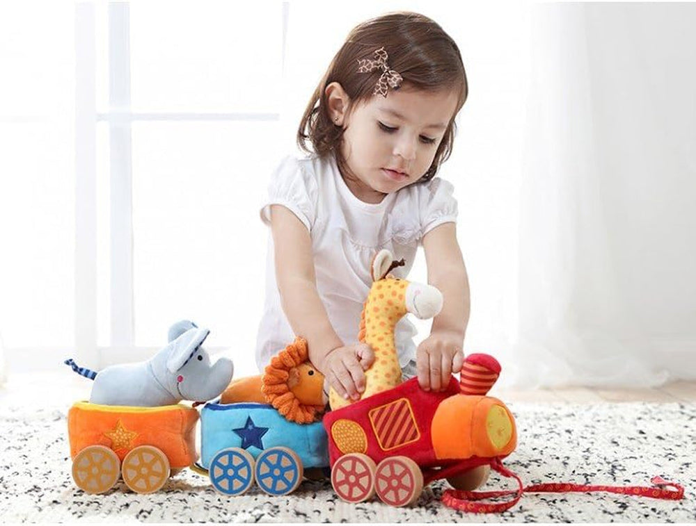 SIGIKID 41083 Safari Train Soft PlayQ Fete și băieți jucărie pentru copii recomandată de la 3 luni multicolor Jucarii Bebe Naty Shop