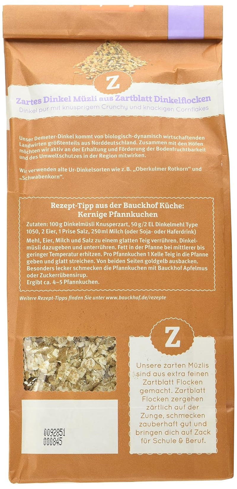 Knuspriges Hof Dinkelmüsli (1 x 425g) 1er Pack
