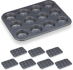Relaxdays Muffinform, 2Er Set, 12Er Muffinbleche, Antihaftbeschichte, Carbonstahl, Muffins & Cupcakes, Ø 6,5 cm, Weizen, 10030825 Formen und Backbleche Naty Shop 2