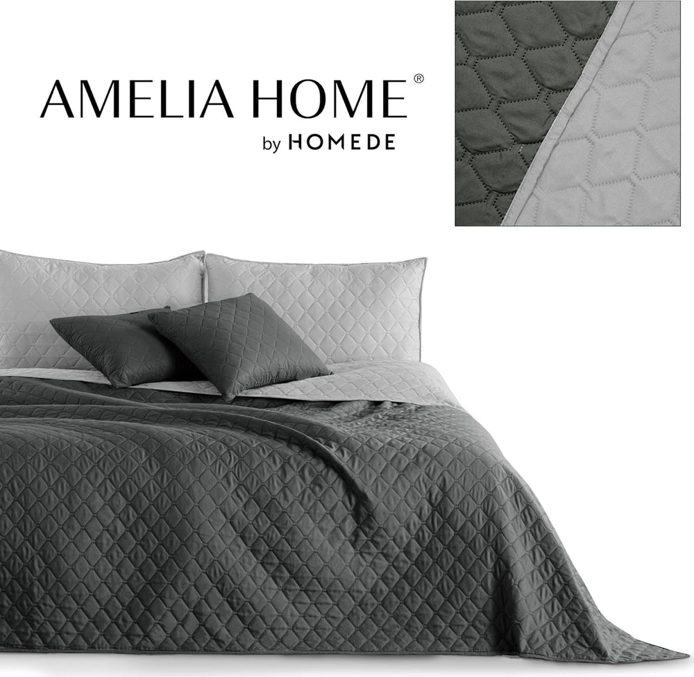 Decoking Tagesdecke 200 x 220 cm Graphit Anthrazit Silbergrau Zweiseitige Tagesdecke pflegeleicht Axel Beds and Blankets Besuchen Sie den DecoKing-Store