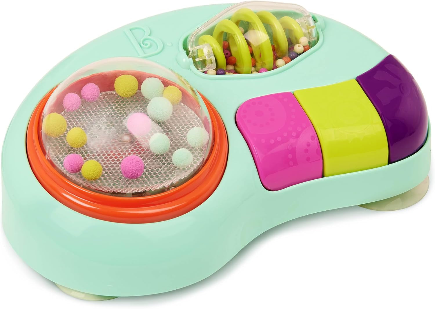 B. toys - Jucărie pentru copii pentru scaun înalt - Jucărie cu ventuză cu muzică, lumini, sunete - Jucărie senzorială - Jucărie pentru copii cu activitate motorie - de la 6 luni - Whirly Pop Jucarii Bebe Naty Shop