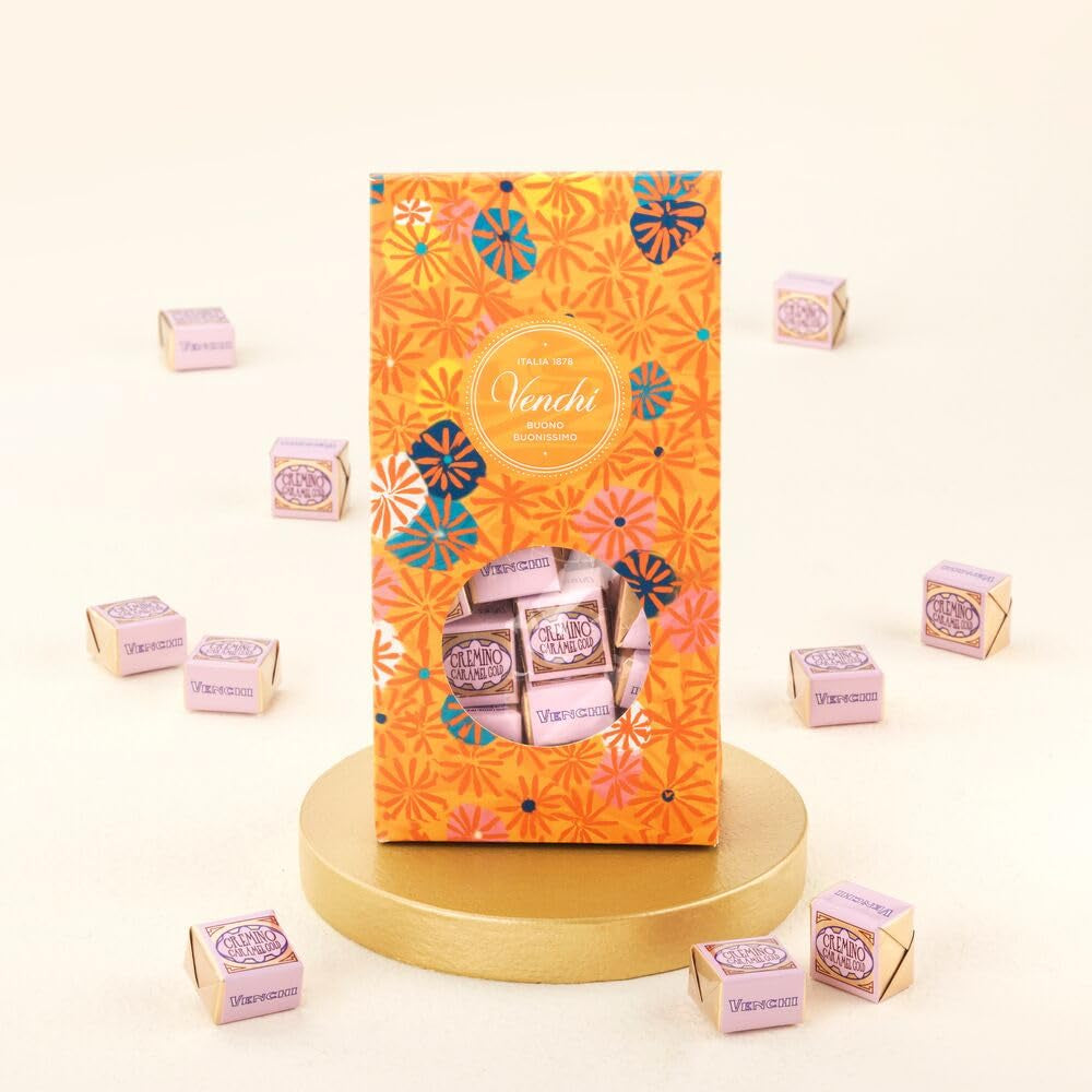 Venchi – Murrine Collection – Geschenkbox mit verschiedenen Bonbons Cremino Caramel Gold, 300g – Geschenkidee – Glutenfrei