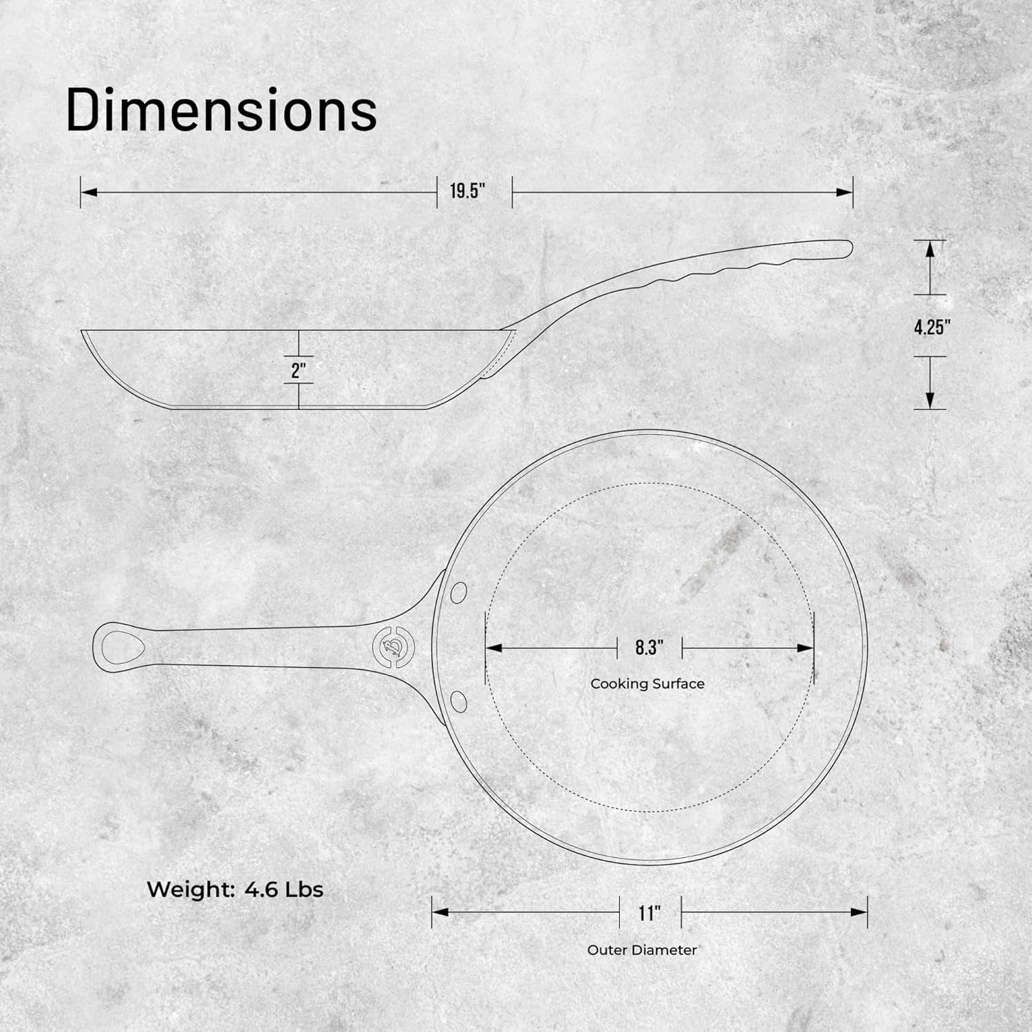 MINERAL B PRO Bratpfanne aus Stahl. Töpfe und Pfannen von Naty Shop