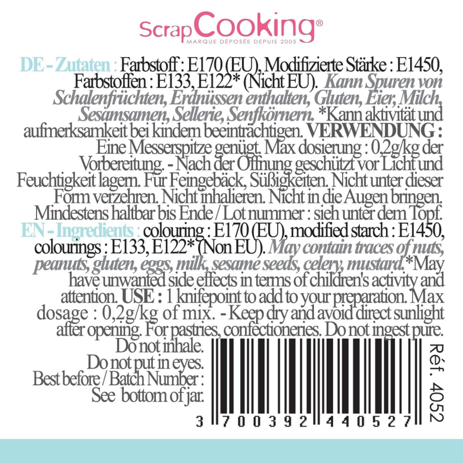 Scrapcooking, colorant alimentar pudră, albastru pastel, 5 grame Naty Shop