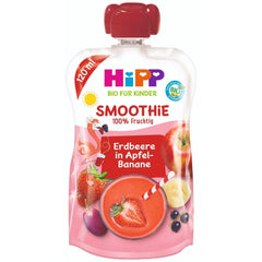 Hipp BIO Smoothie mit Äpfeln, Pfirsichen, Bananen mit Haferdrink, 120 ml, 6er Pack (6 x 120 ml) Mutter und Kind Naty Shop 6 x 120 ml Äpfel und Bananen