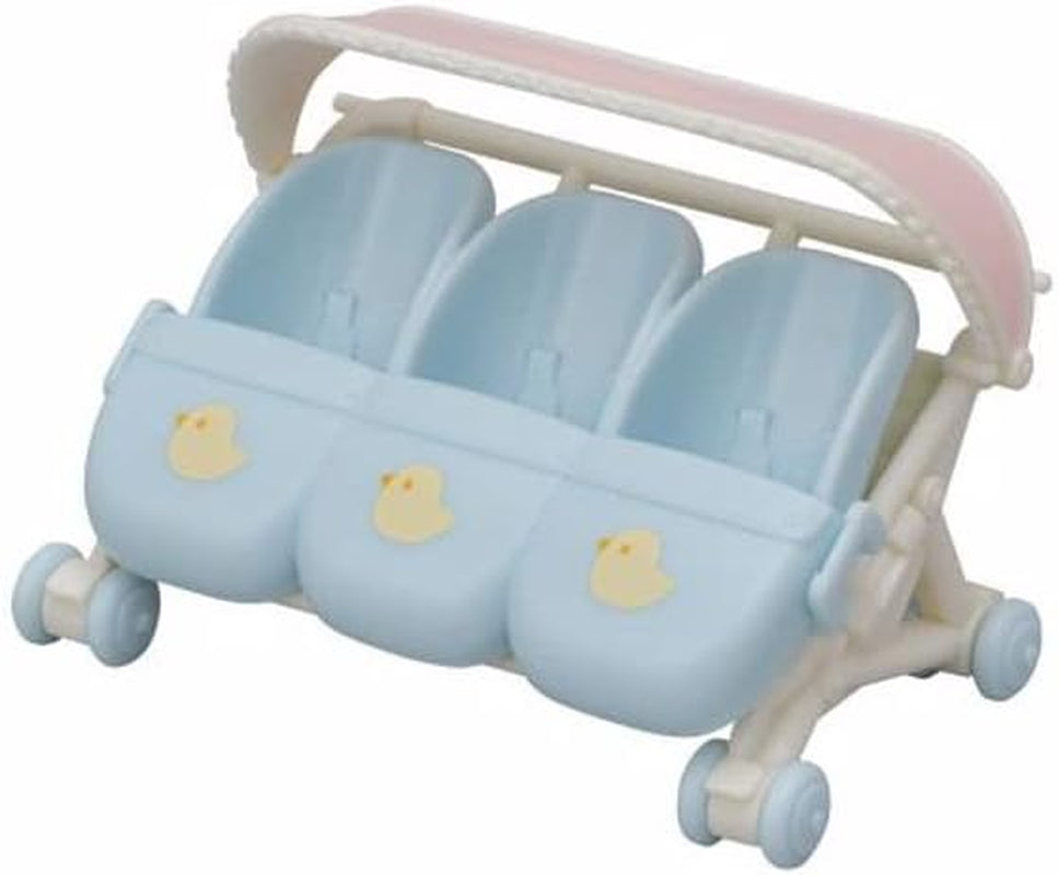Sylvanian Families L5533 Cărucior pentru tripleți - casă de păpuși Playset Papusi Naty Shop