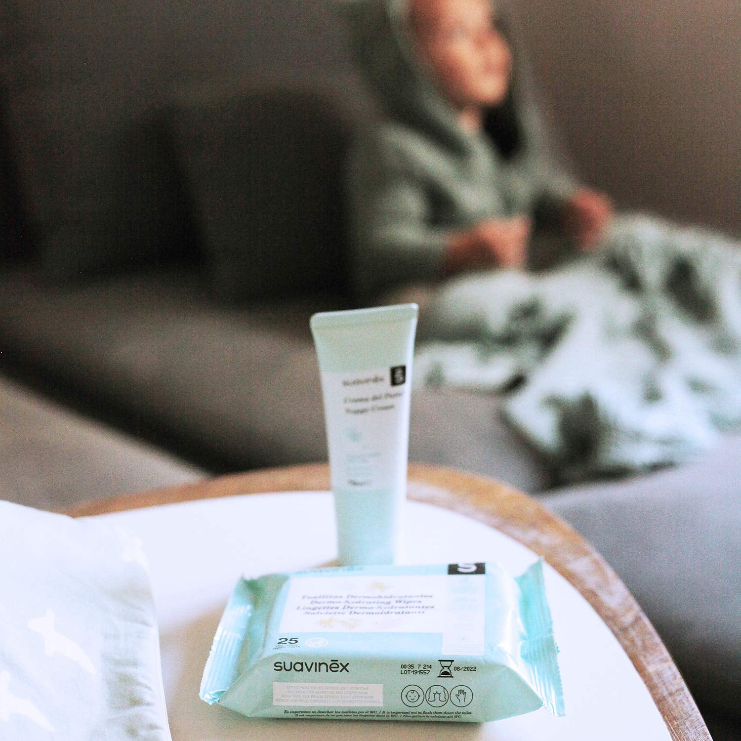 Suavinex Baby-Feuchttücher, 60 Stück, geeignet für atopische Haut, 96 % natürliche Inhaltsstoffe