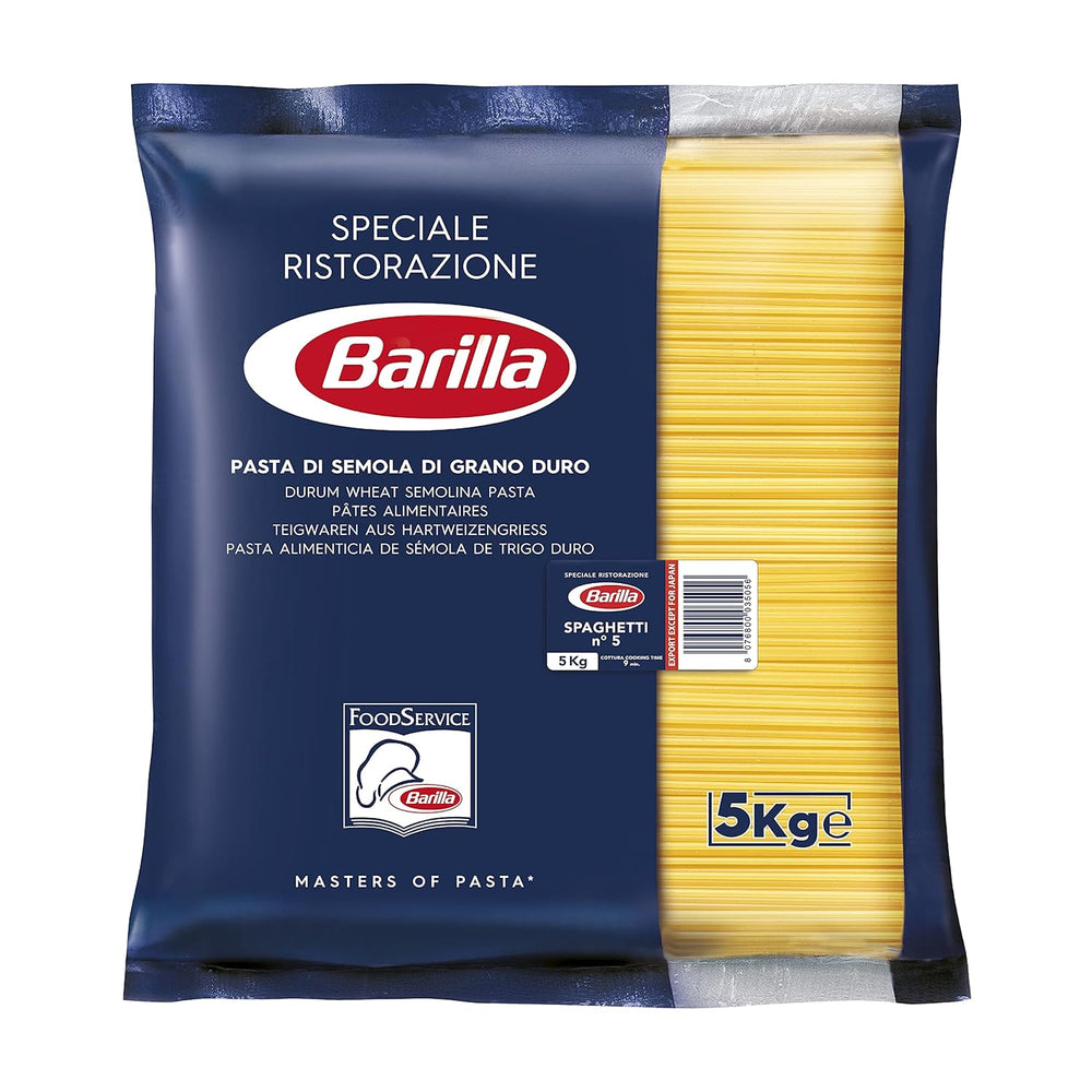 Barilla Pasta Klassische Spaghetti n.5 aus hochwertigen Hartweizen immer al dente, (1 x 500 g), geschmacklos