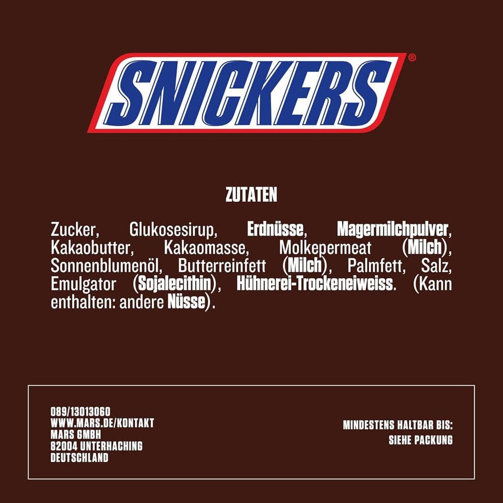 Snickers Schokoriegel Erdnuss-Karamell 5er-Packung | Snack-Fußball | (1 x 5 x 50g)