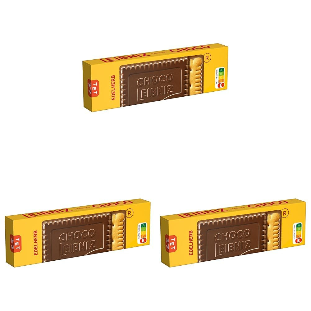LEIBNIZ Choco Edelherb, 125 g, Fursecuri crocante cu unt încorporate în ciocolată neagră (1 x 125 g)