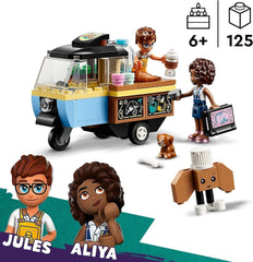 LEGO Friends Rolling Café Kleines Backspielzeug für Kinder, Geschenk für Mädchen und Jungen ab 6 Jahren, Lernspielzeug mit Aliya, Jules und Aira dem Hund 42606 Bausets Beuche den LEGO-Store