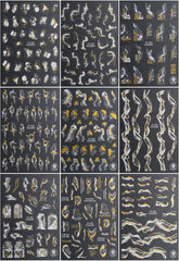 9 Blatt Nagelsticker Französischer Spitzenmarmor Nagelaufkleber Selbstklebend Weißes Gold Nail Art Sticker Dekoration Nageldesign Zubehör