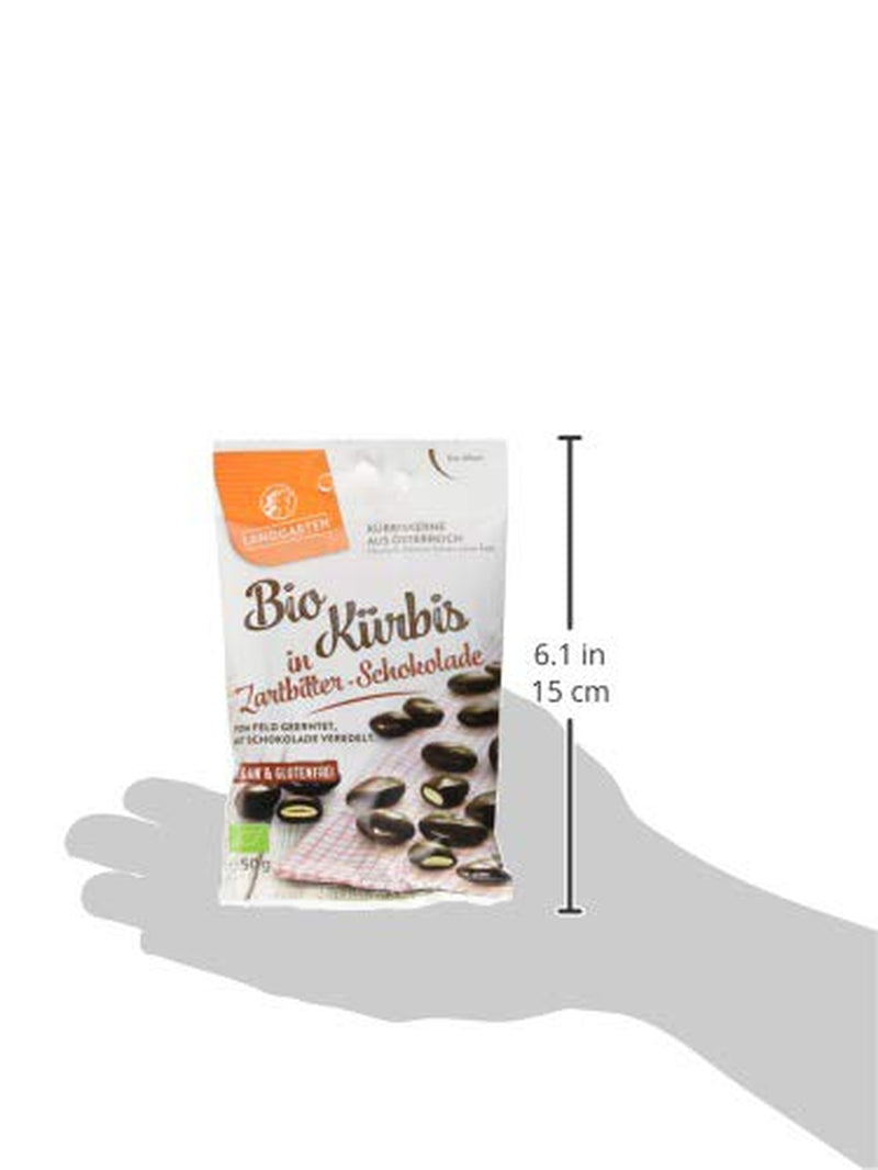 Landgarten Bio-Kürbiskerne in dunkler Schokolade – Veganer gerösteter Kürbiskern-Schokoladensnack – Magnesiumquelle – 1 x 50 g