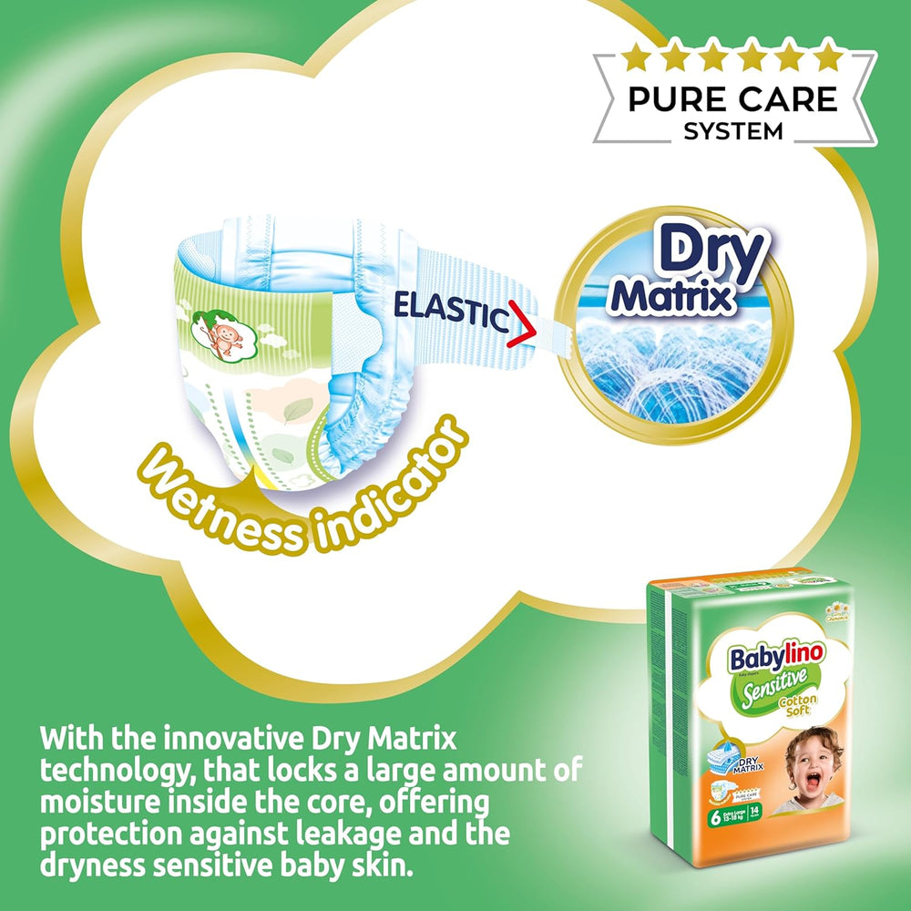 Windeln für empfindliche Babys, Größe 6, extra groß (13-18 kg), 114 Windeln