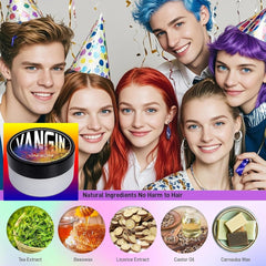 Vopsea de păr temporară verde, Styling Hair Tone pentru bărbați femei, Pomadă pentru coafură naturală, Ceară de vopsit părul pentru petreceri, Cosplay & Halloween, Crăciun, Vopsea de păr temporară cremă (100g, verde) Vopsea pentru par Naty Shop